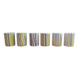 Set of 6 small Roger Capron style ceramic glasses