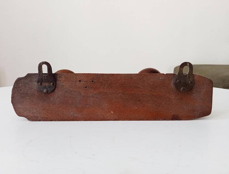 Antique folk art wall coat rack