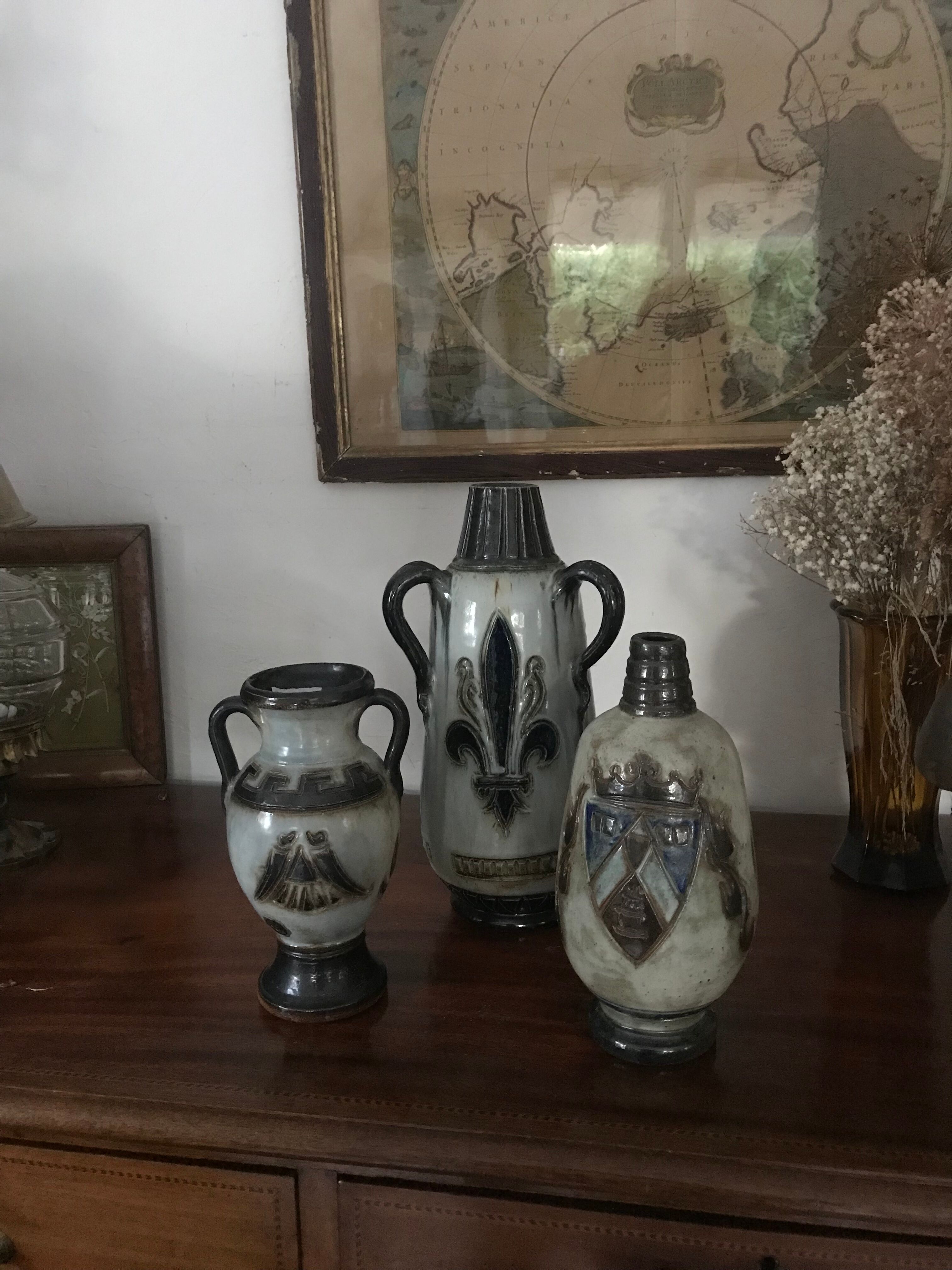 Sandstone vase signed Guérin