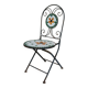 Chaise de jardin pliante fer forgé et mosaïque