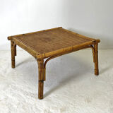 Rattan coffee table 70's