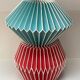 • Set of 2 vintage paper origami pendants