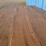 Industrial teak and metal table