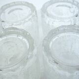4 Hoya Mikasa Frostfire Molded Glass Whiskey Glasses, 1980s