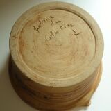 Ceramic "tachiste" flowerpot, signed La Poterie du colombier, the dove, 1970s