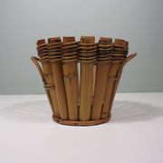 Bamboo cache pot/jardinère French 1950-1960