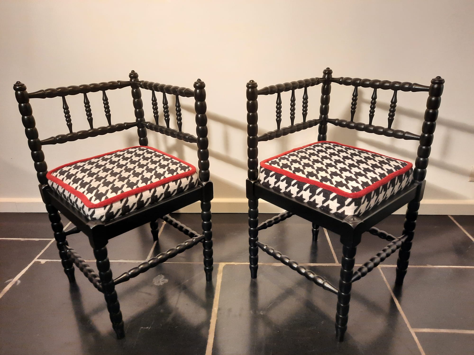 Wooden corner chairs