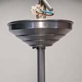 XL Art Deco white opaline suspension light, France circa 1920.