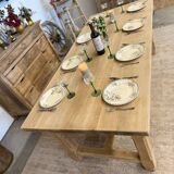 Renovated solid oak farmhouse table with 2 drawers