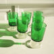 6 old digestive glasses luminarc dark green h7 cm