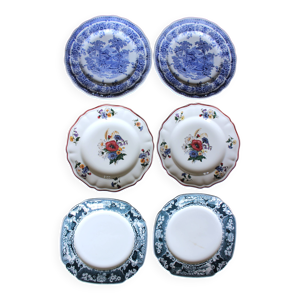 Un lot 6 assiettes plates - sarreguemines