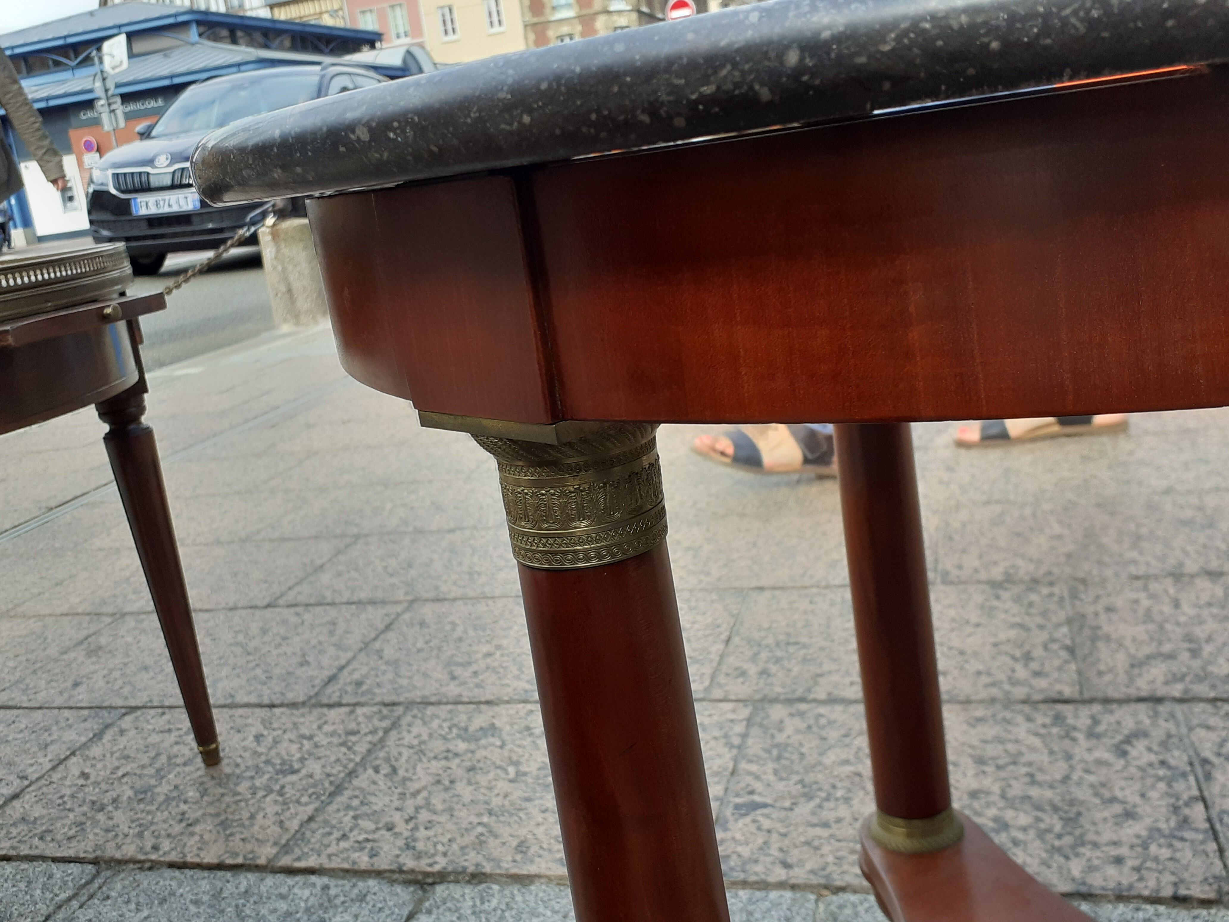 Ancient Gueridon with marble top side table empire style