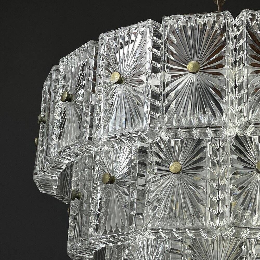 Lustre en cristal vintage, Italie, années 1960