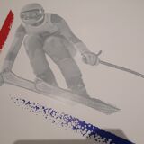 Official Poster Albertville Olympic Games Alpine Ski Ladies