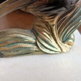 Marble and zinc art bookends - Pheasants