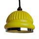 Yellow ribbed glass pull down hanging lamp 1970s