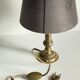 MASSIVE BRASS LAMP and VINTAGE Velvet