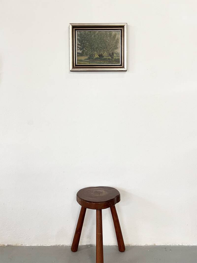 Painting "Trees on the edge of a pond", A.Beauvarlet, Oil on wood