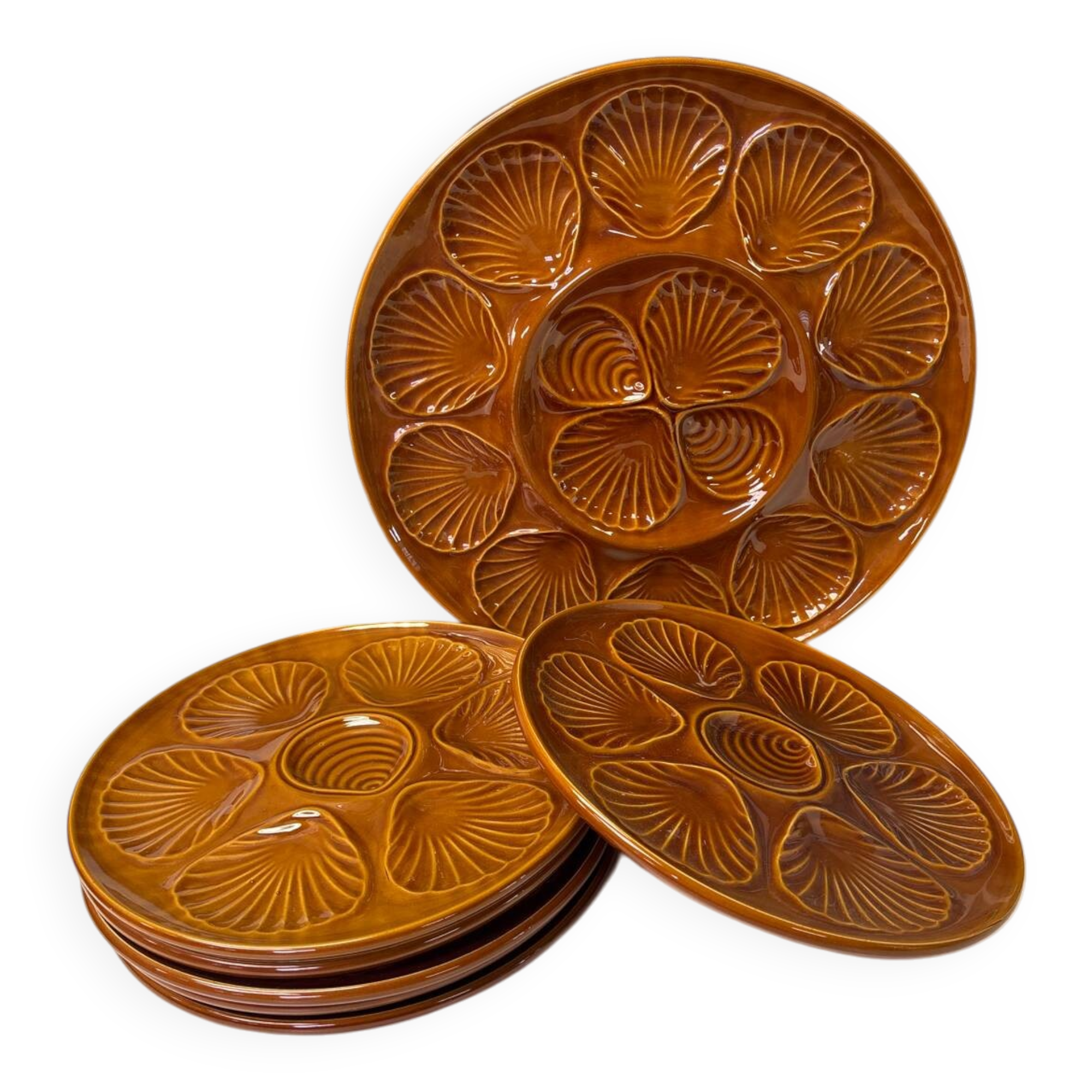 Shell-shaped plates and dishes set