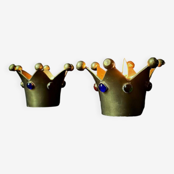 Brass crown candle holders