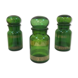 Trio of vintage apothecary style pots
