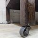Antique chest of drawers on wheels with wood carving (key top drawer)