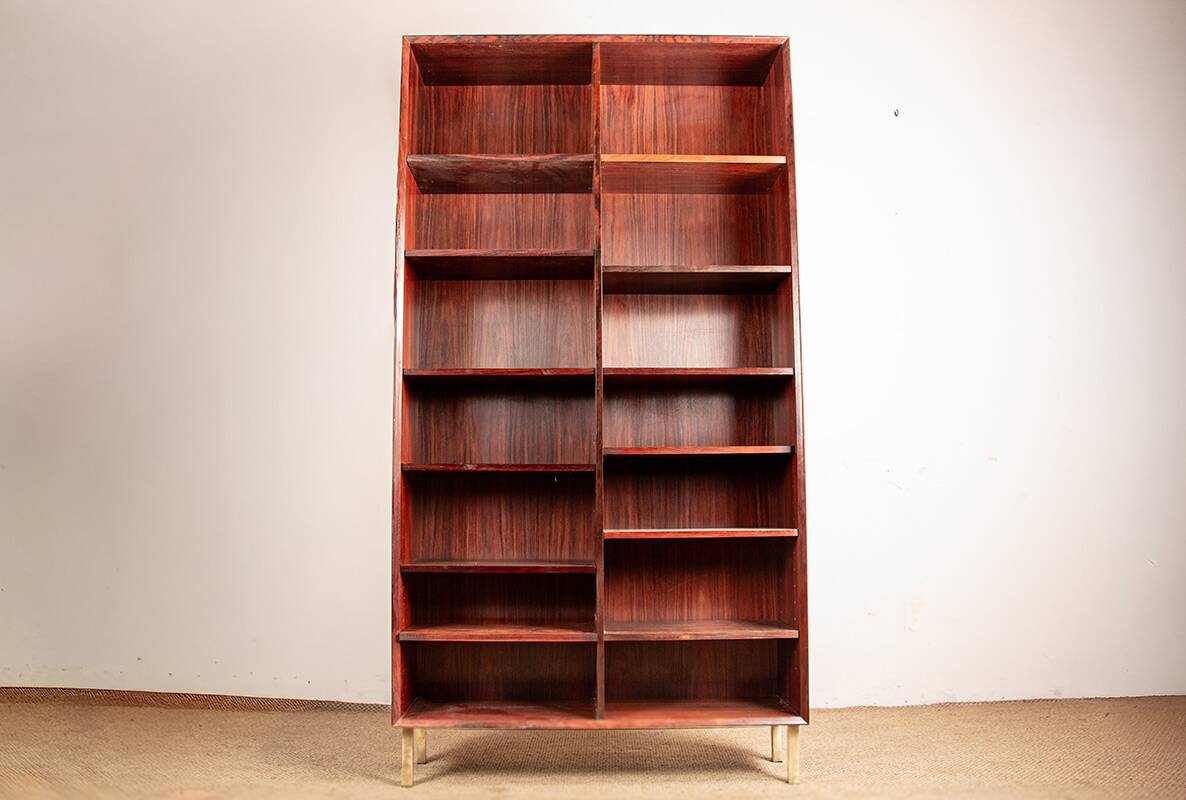 Large Danish high bookshelf in rosewood by Erik Brouer 1960.