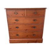 Commode anglaise antique en pin massif, XIXe siècle