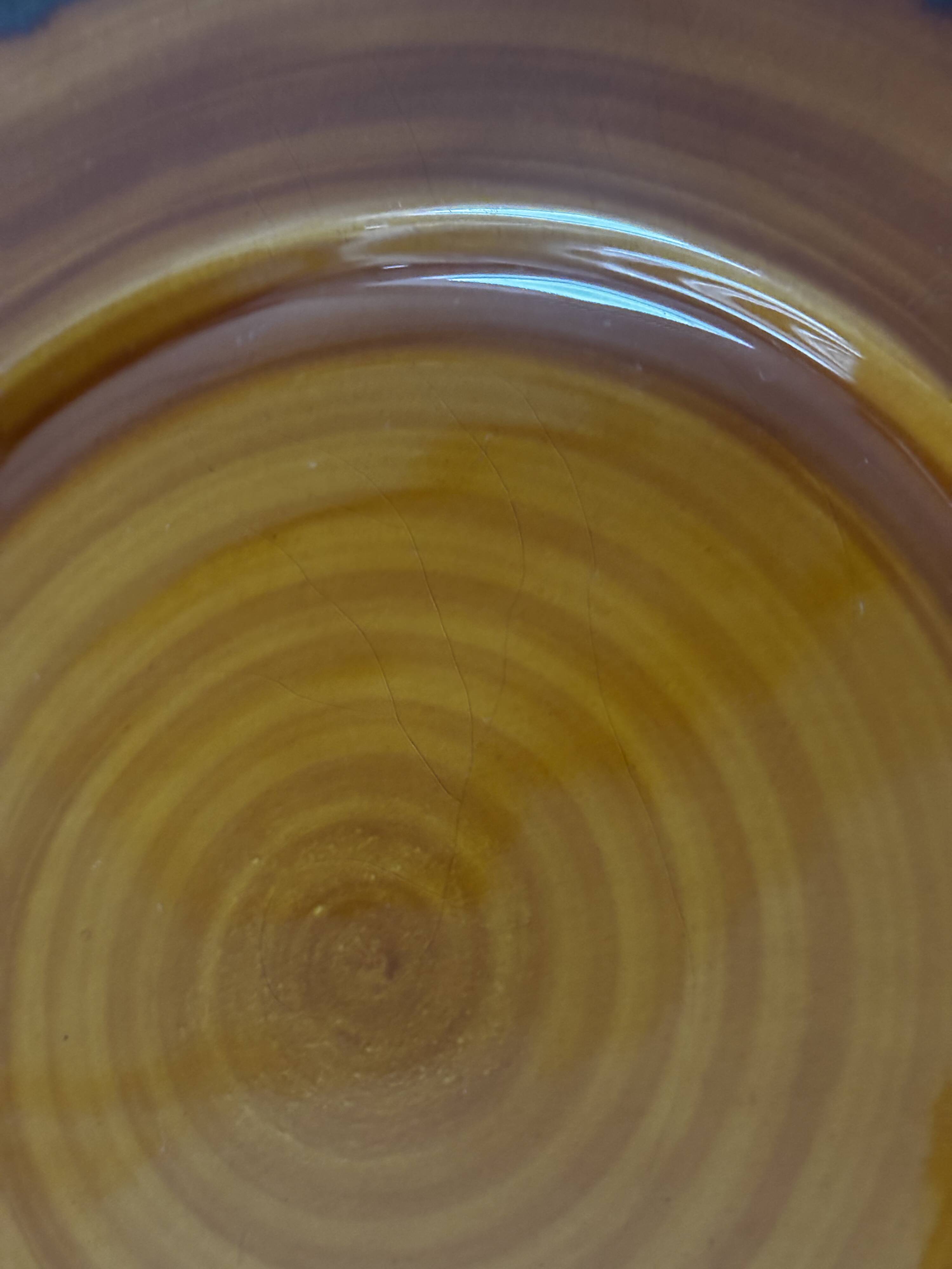 Vintage set of 6 honey brown flat plates from Lunéville.