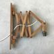 Accordion wall lamp in vintage wood 1960