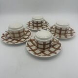 Lot tasses motif torchon