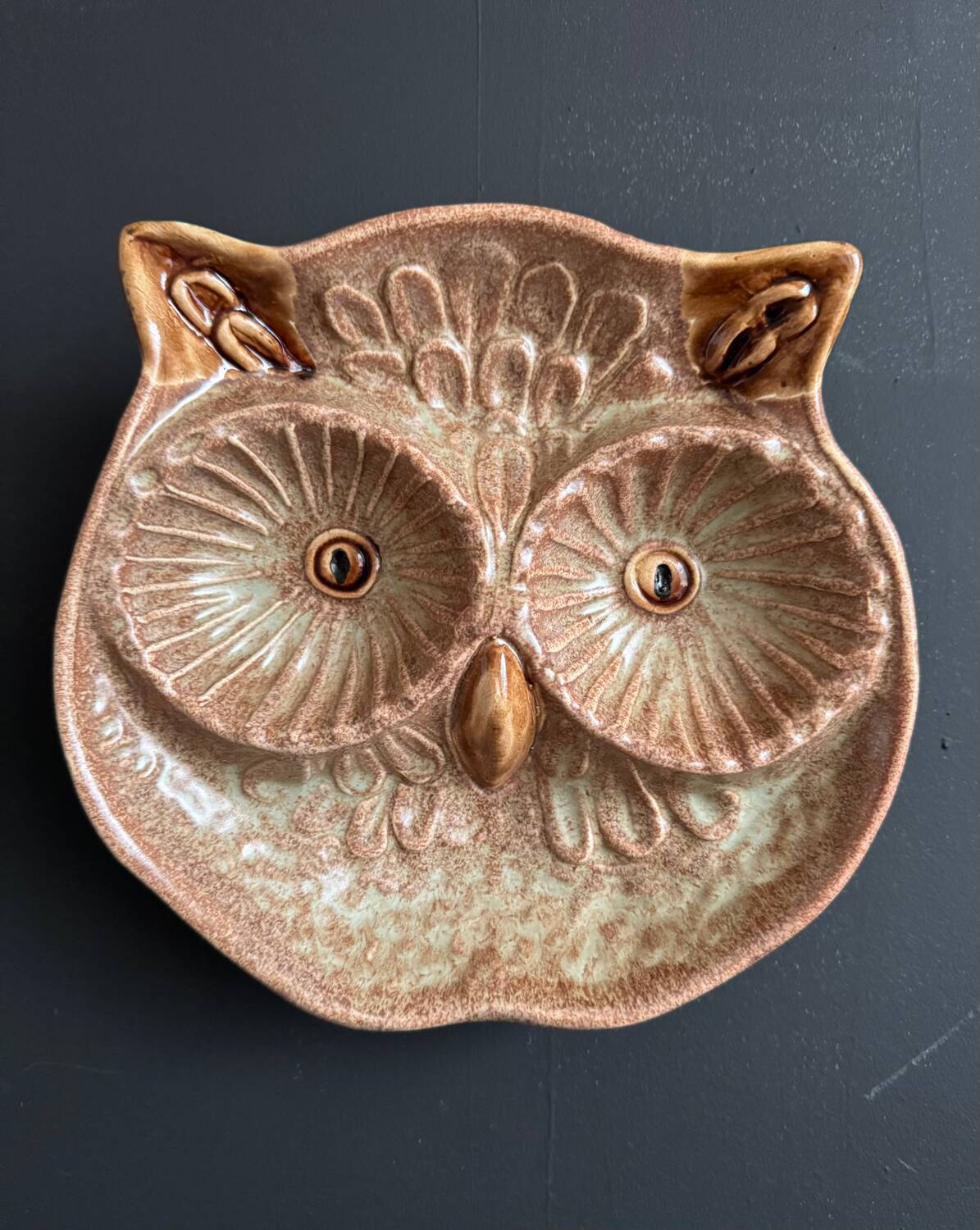 Ceramic owl catchall Vallauris 1960s