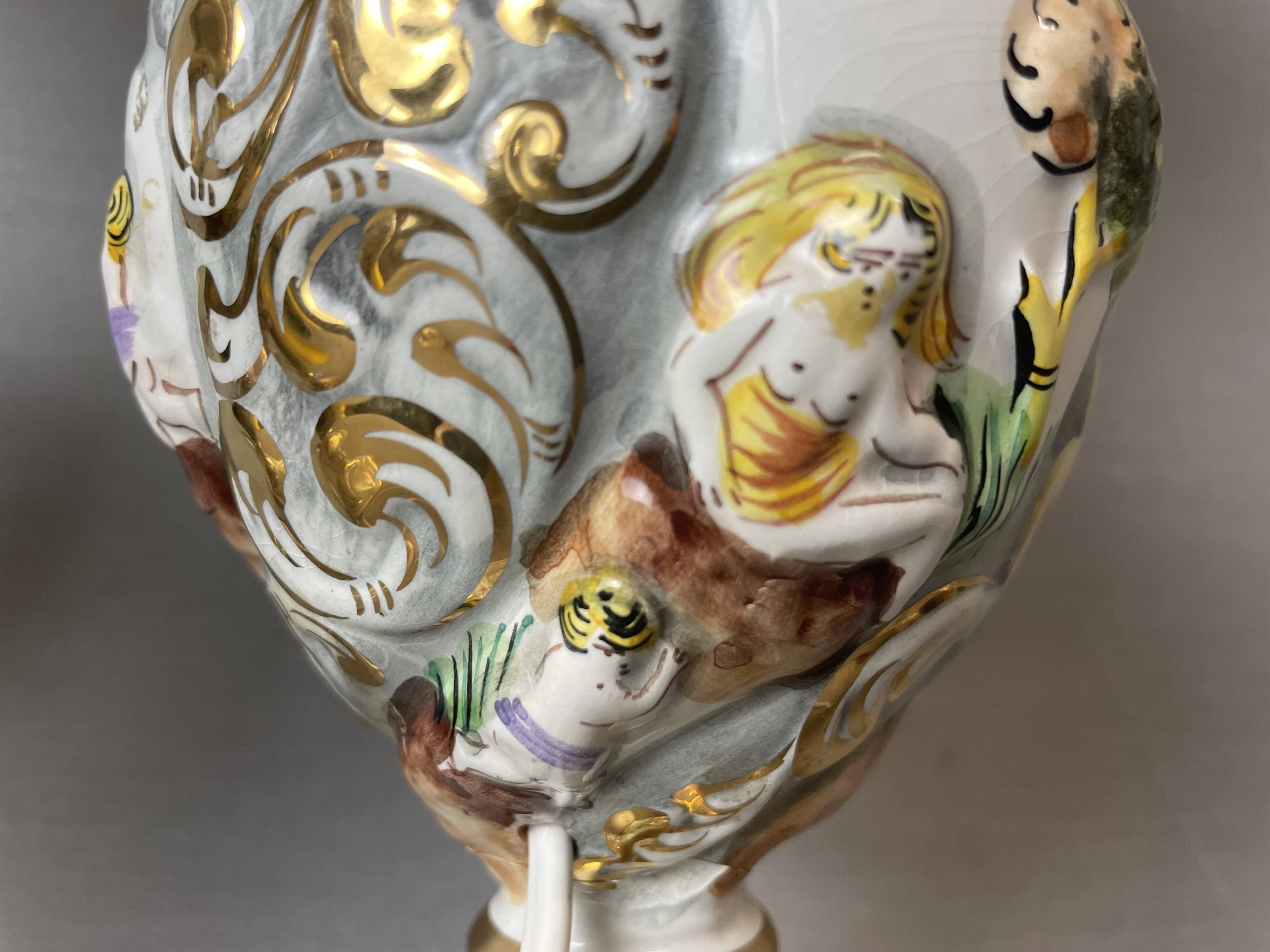 Pair Portuguese porcelain table lamps limited numbered by Alconaca