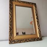 Beautiful French vintage mirror in gilded wood from the 60s