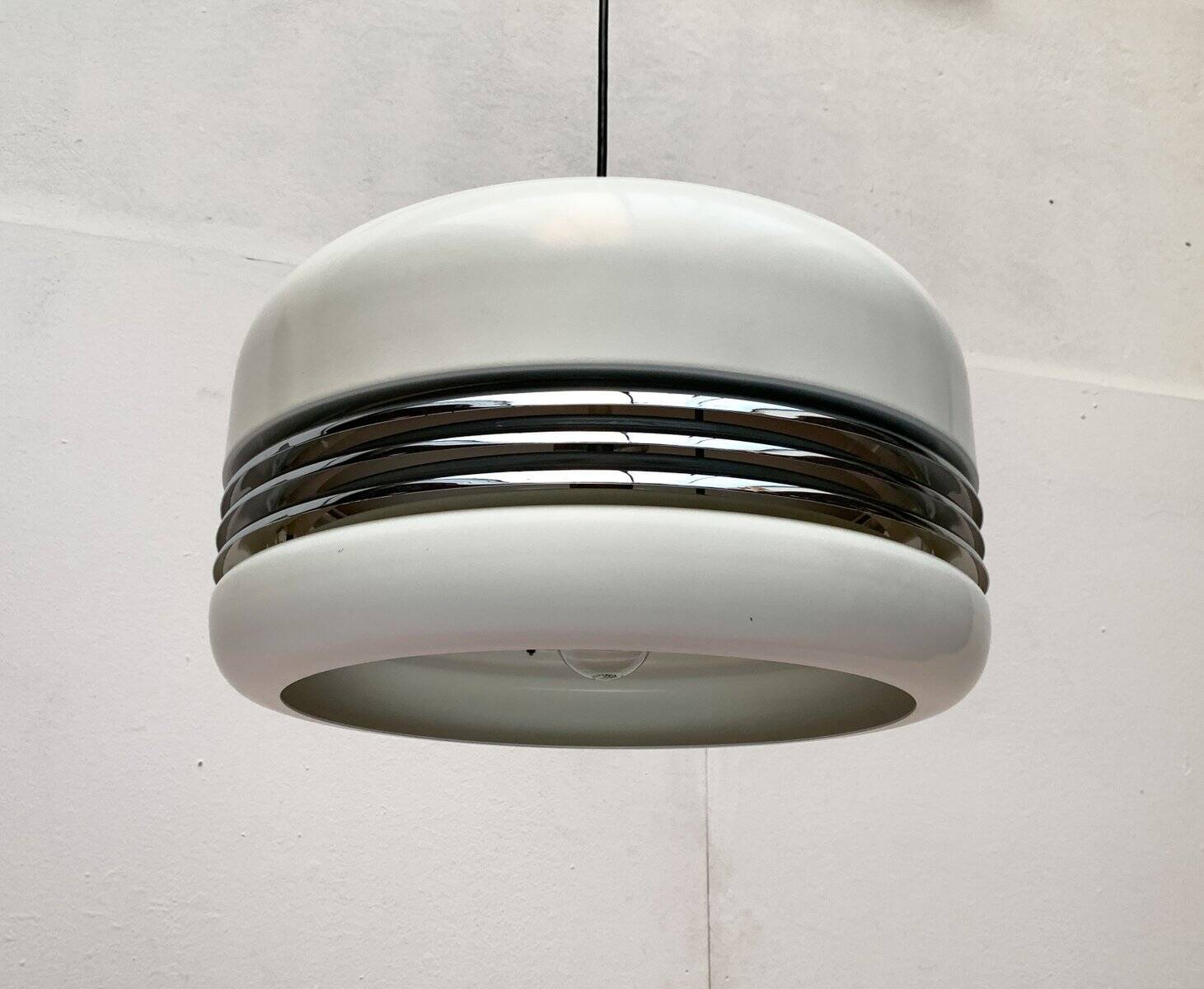 Vintage German pendant lamp model 5526 in Space Age style by Alfred Kalthoff for Staff Leuchten, 1970s, set of 2.