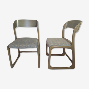 Pair of Baumann sled chairs