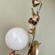 Vintage wall lamp in gold metal and white opaline