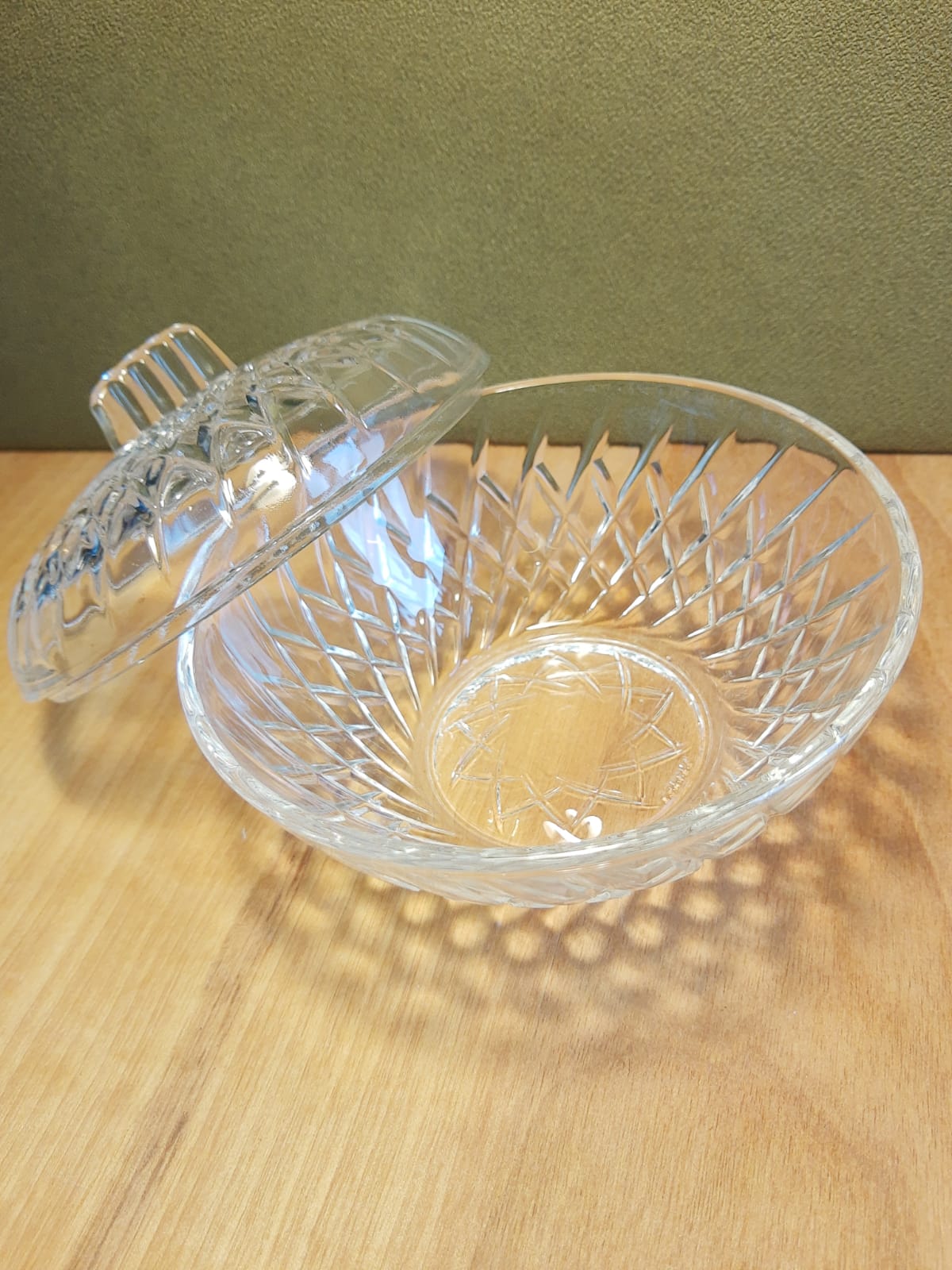 Vintage France chiseled glass candy