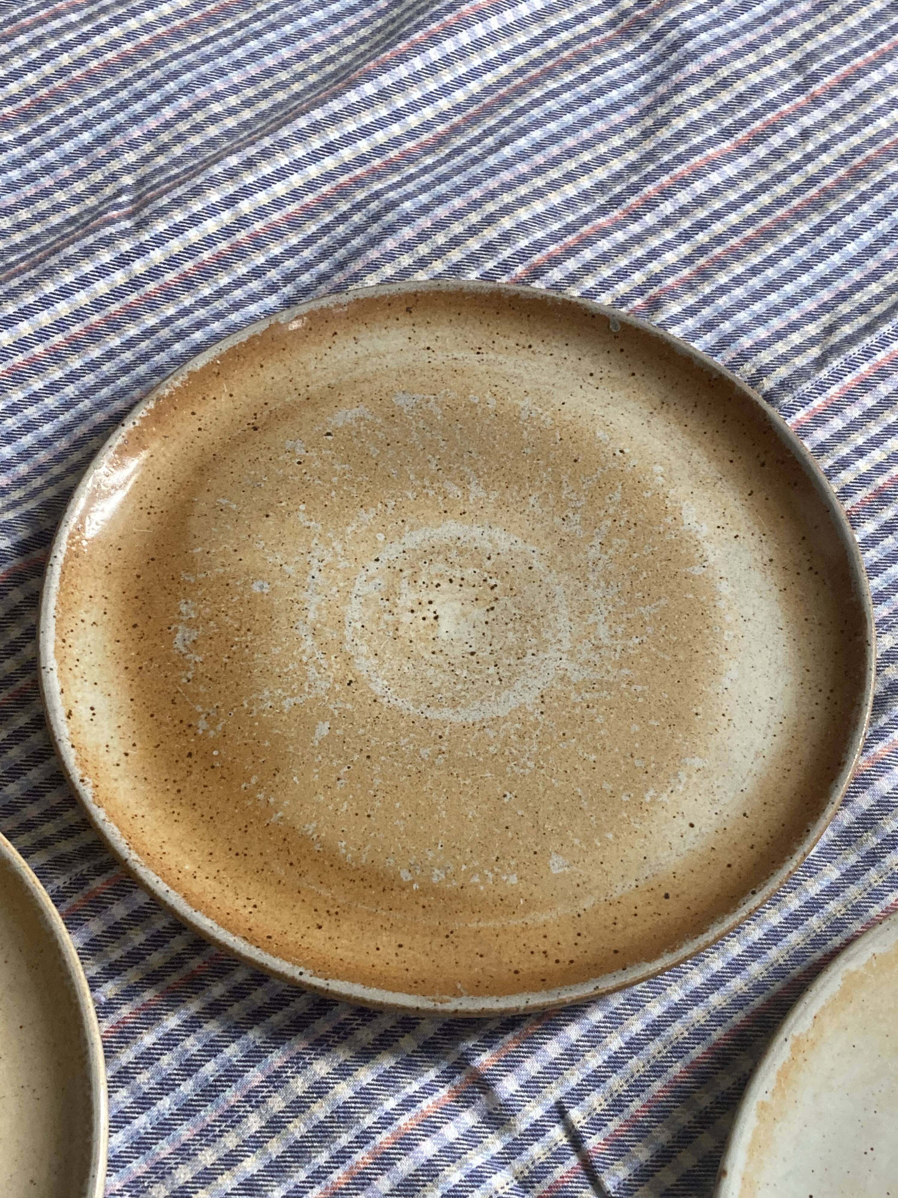Flat plates in marshes stoneware paris