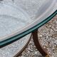 Round coffee table Perre Vandel Villa d'Este double tops in glass base gold metal