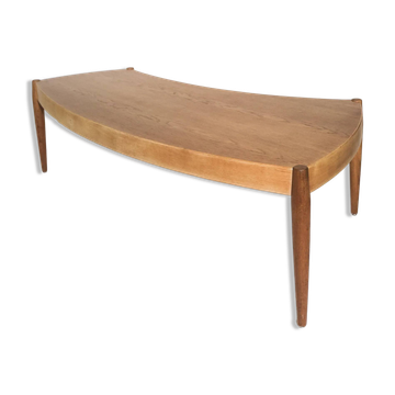 Johannes Andersen for Trensum – large vintage curved teak coffee table, Sweden, 1960s