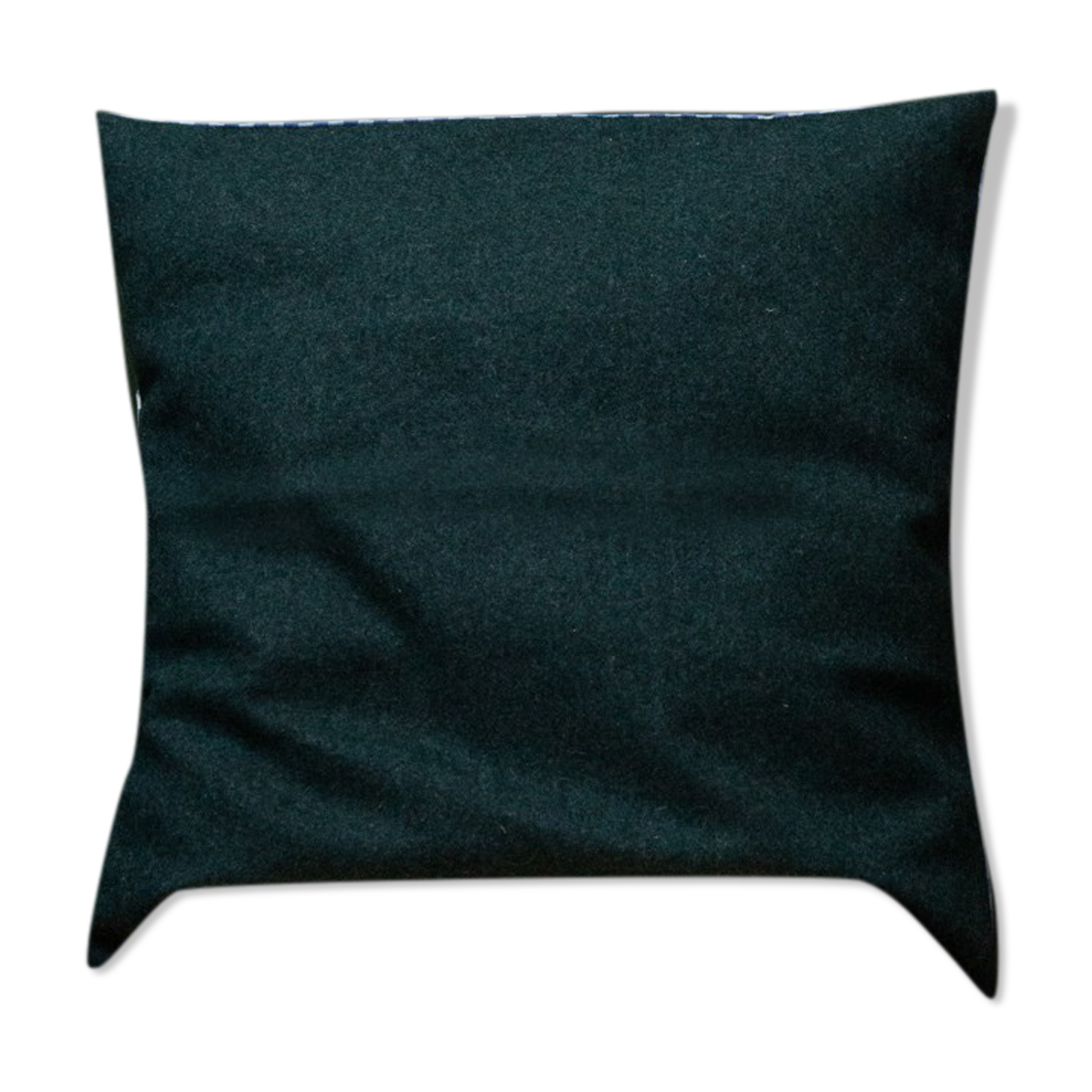 Dark green upcycled cushion cover in wool 45x45 cm
