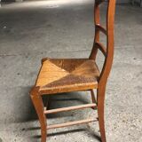 Set of 6 old straw chairs