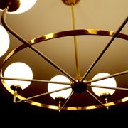 Suspension XXL Vintage Italy, 50s, Brass and Glass