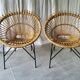 Pair of 60s rattan armchairs