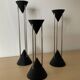 Trio of Post Modern metal candle holders