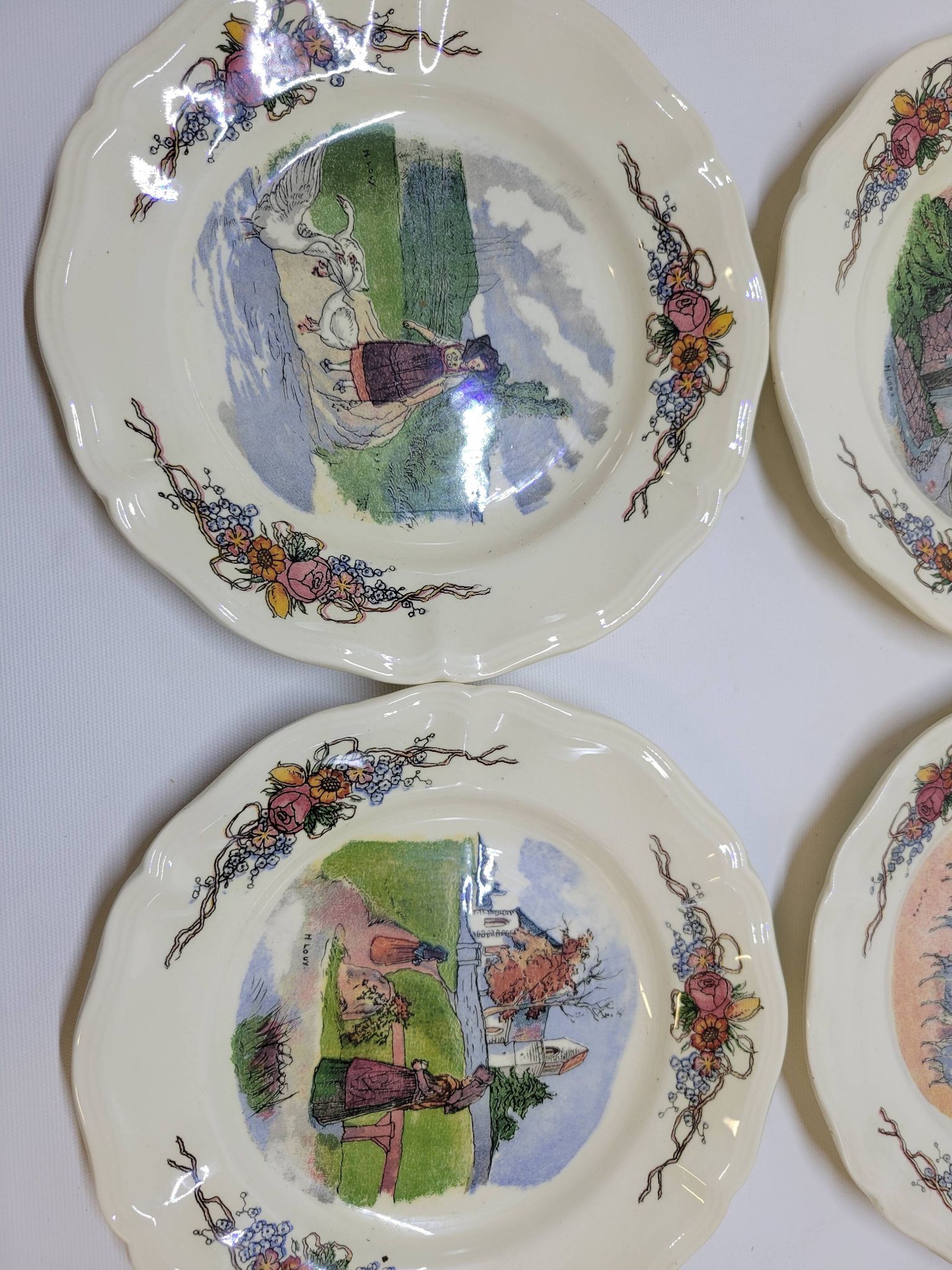 6 Small Dinner Plates Diameter 21 Cm Sarreguemines Obernai Loux
