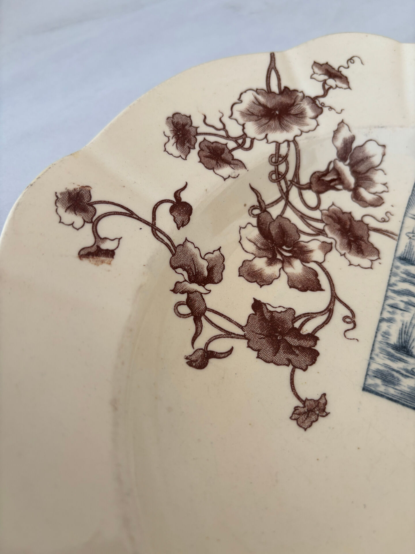 Iron earth plate sepia and blue Longchamp - iron earth storks