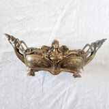 French Art Nouveau bronze planter decorated with a female mermaid