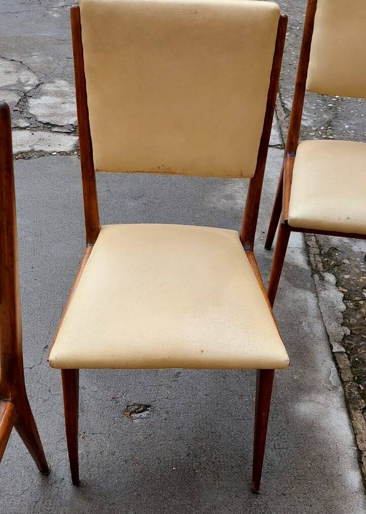 6 wooden chairs in the Italian design of the 19th century, Carlo de Carli